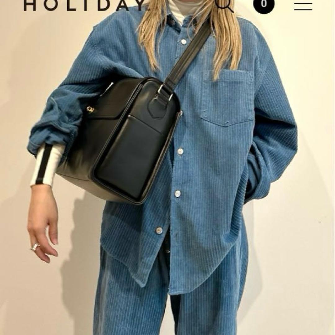 HOLIDAY ブルー　ダメージ　コーディロイ　シャツジャケット