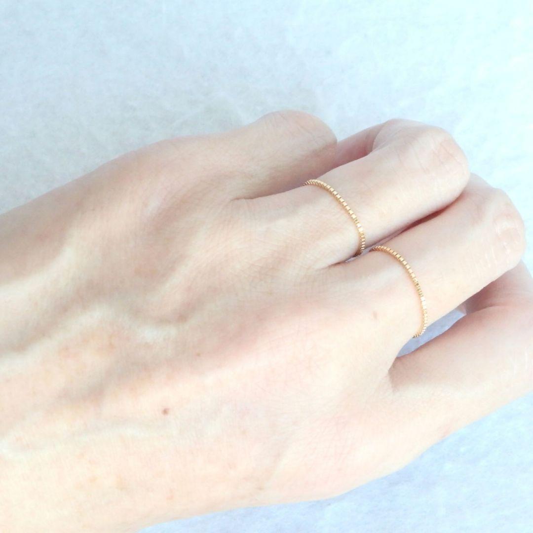 たか　k18リング　チェーンリング　ベネチアンチェーン　0.9㎜幅