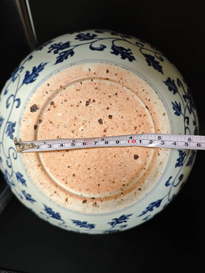 明時代　染付青花吉祥花紋天球瓶(B-19)