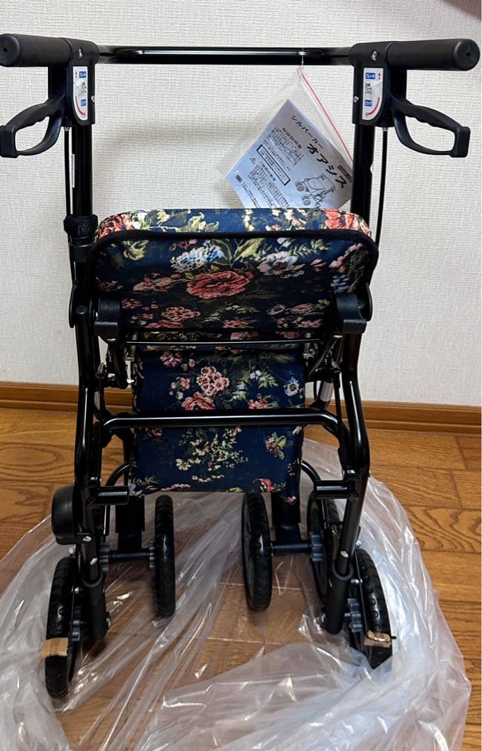 シルバーカー U字型ハンドル マキテック オアシス ローズ花柄 手押し車