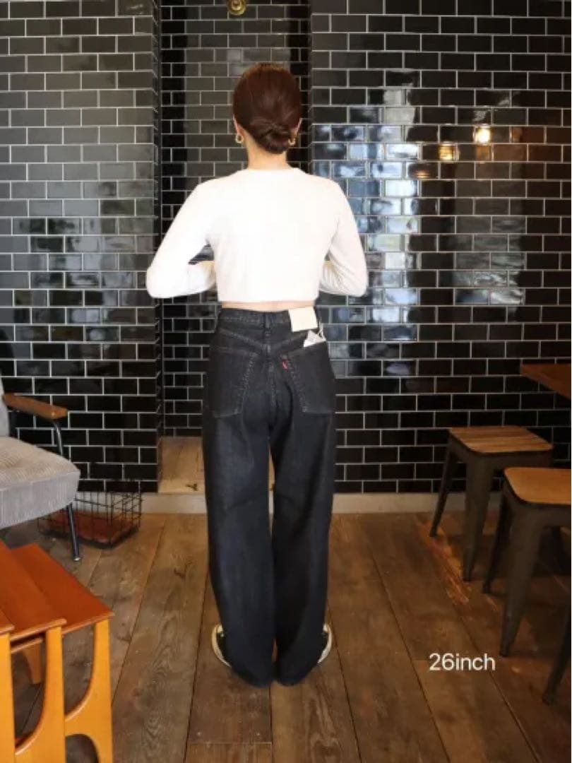 epa BIG JOHN ワイドストレートジーンズ　ブラック　サイズ26