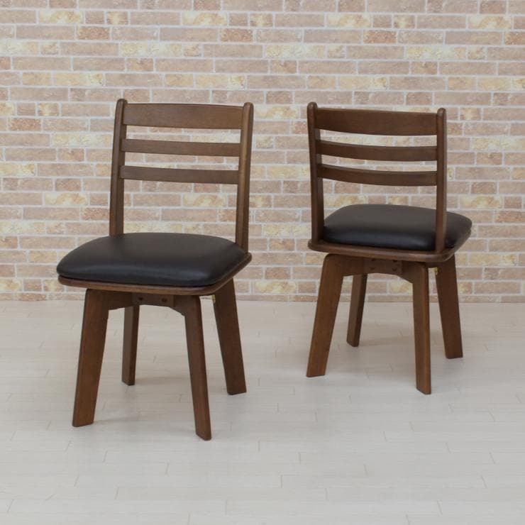 TR DC WH 6脚　回転式ダイニングチェア　ブラウン＊ブラック