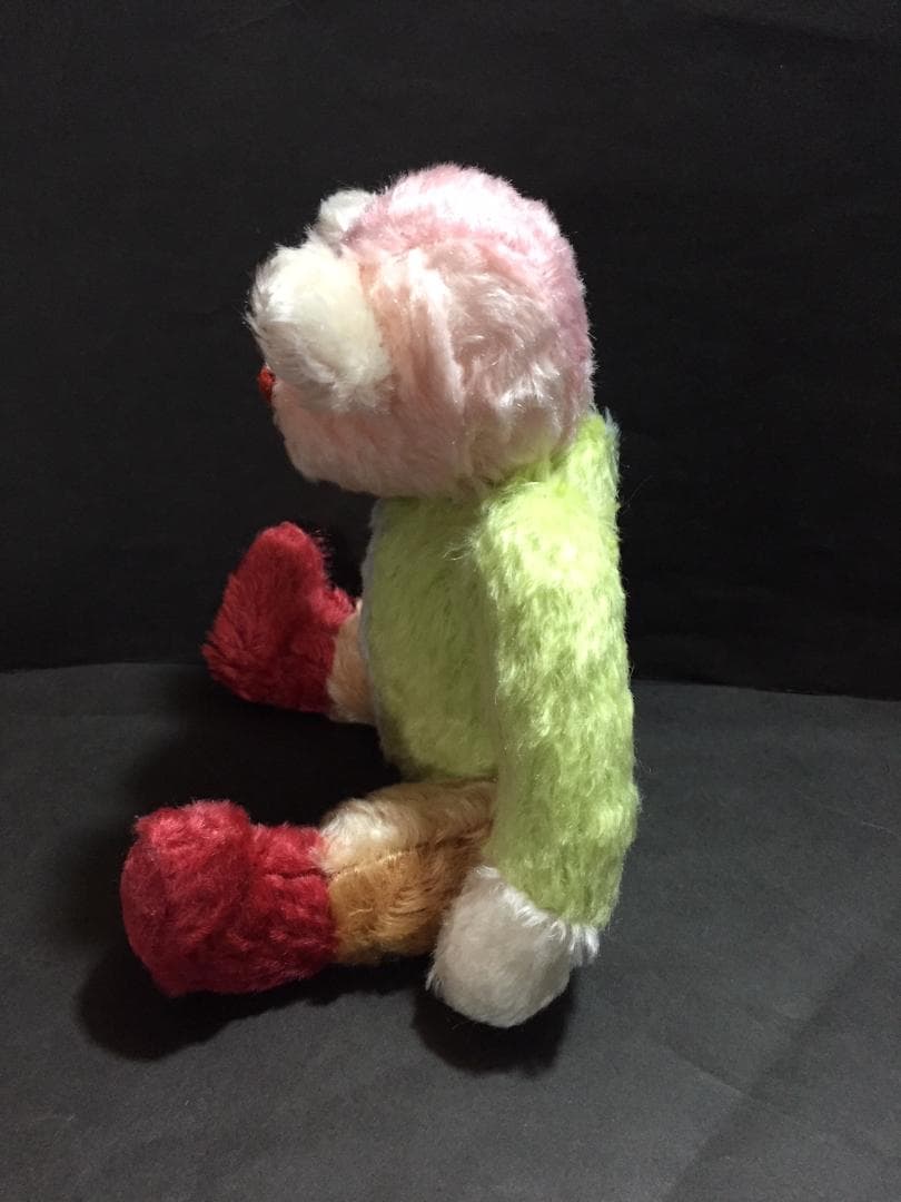 カラフルテディベア2体　パッチワーク　マルチカラー　作家