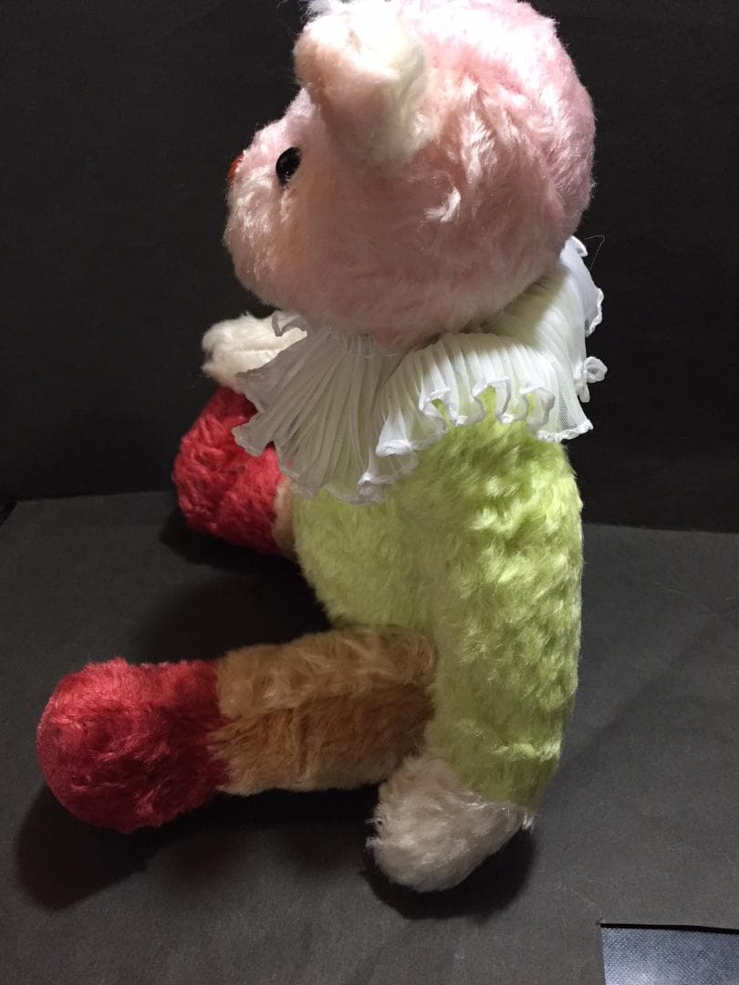 カラフルテディベア2体　パッチワーク　マルチカラー　作家