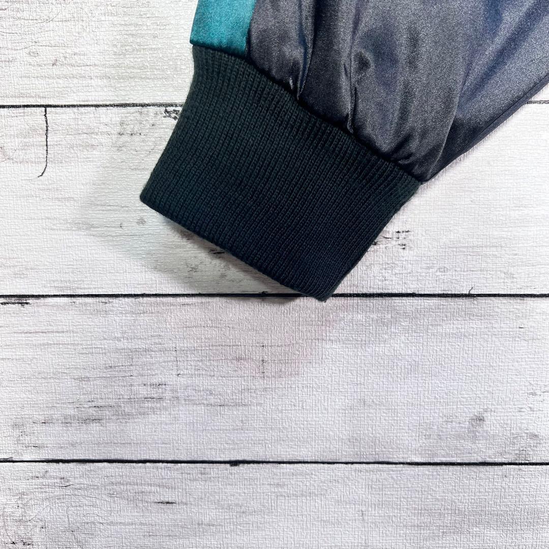 『希少』　星姫　スカジャン　龍　富士山　激シブ　刺繍　希少サイズ 緑×黒　XL