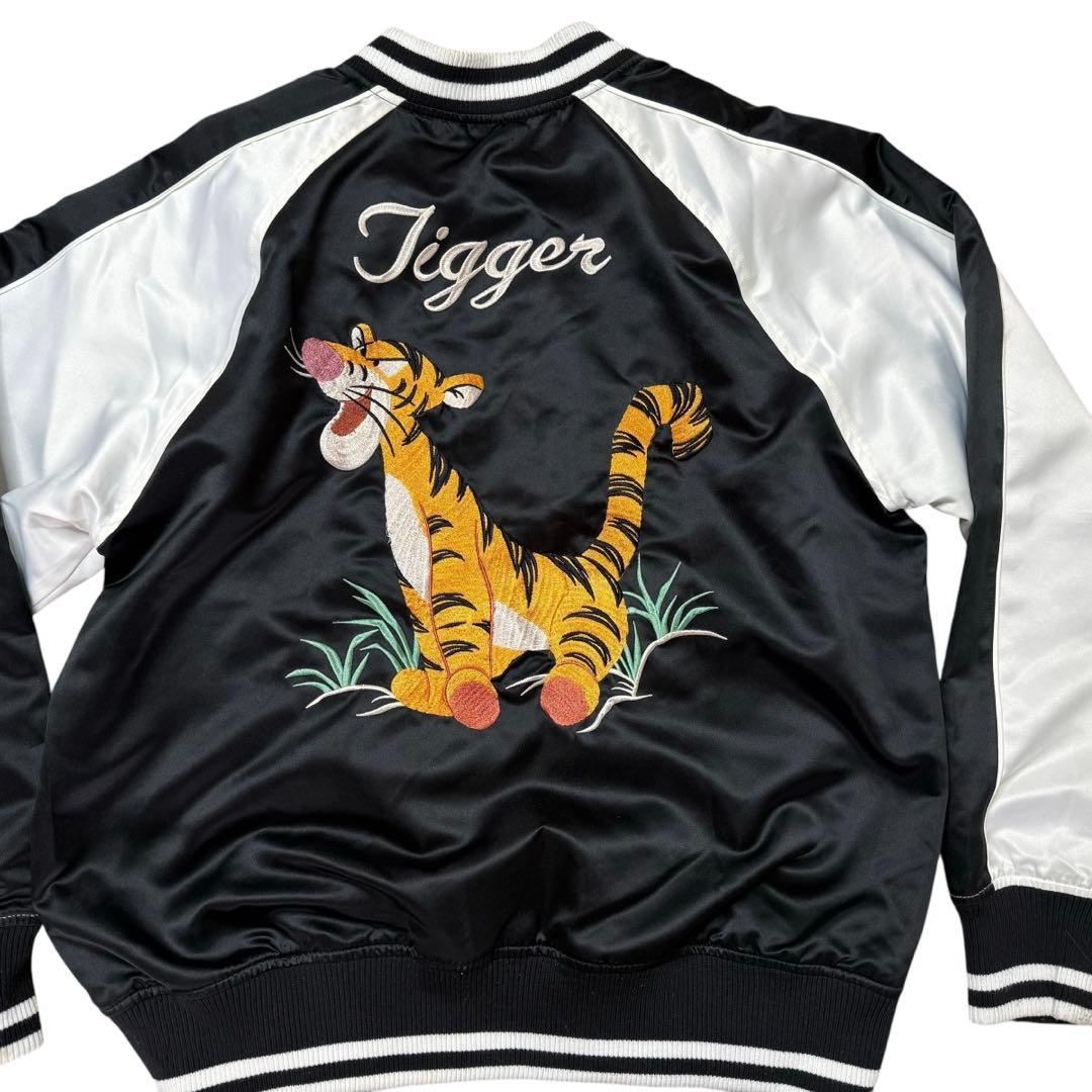 ★tigger★L スカジャン disny ブラック 刺繍 ジャケット