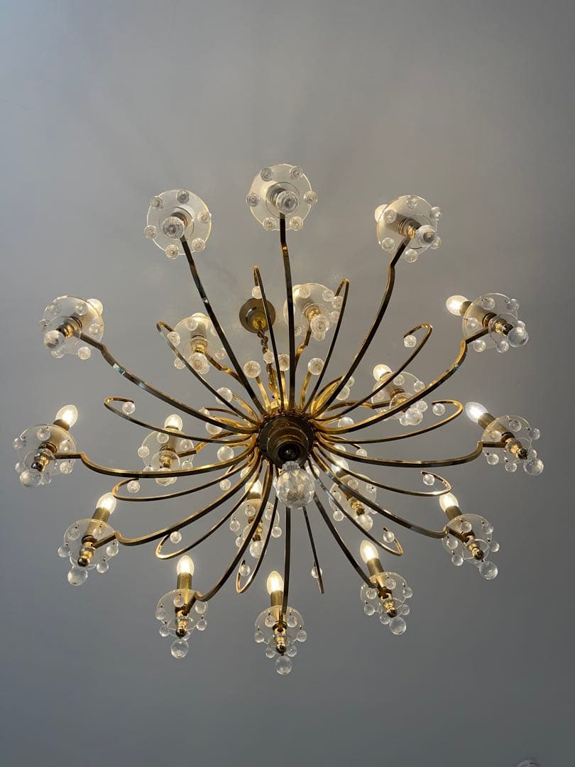 ヤマギワ　照明　イタリア　シャンデリア　1980 ビンテージ　アンティーク