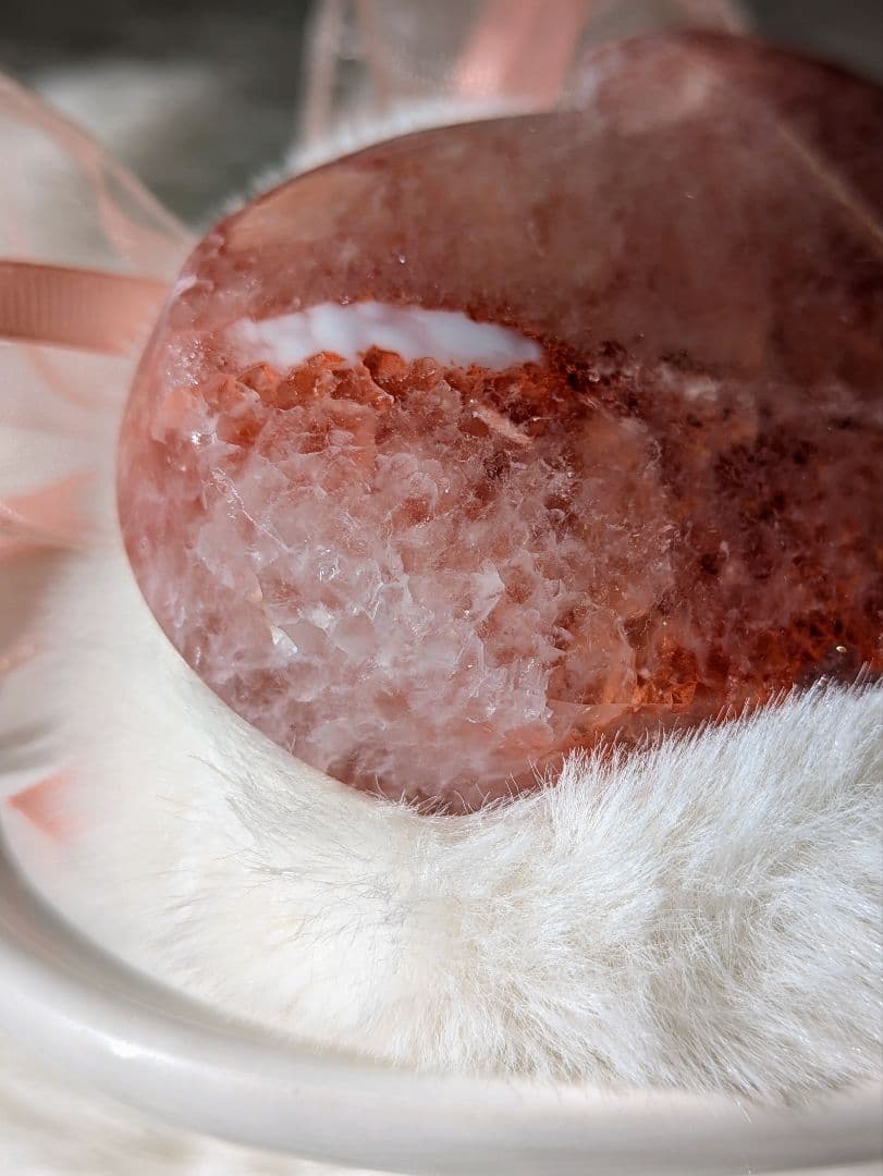 希少　☆瑪瑙　クラスター　ハート☆　ピンク　共生あり