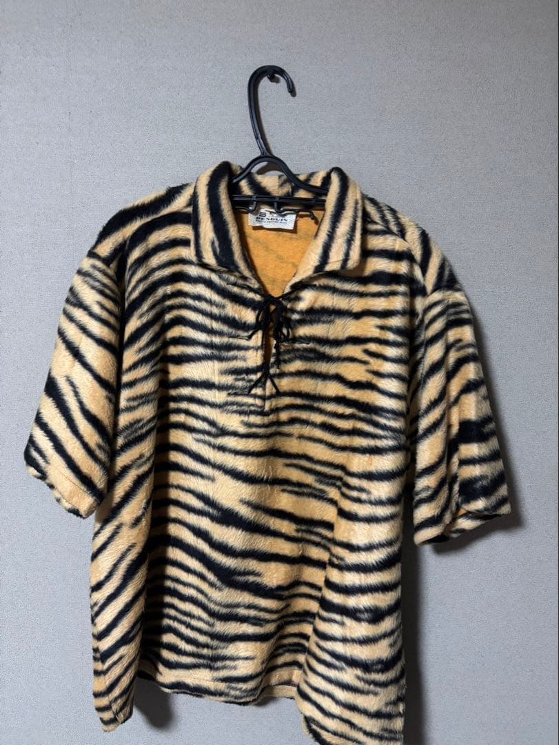 SYM PENGUIN 60‘sビンテージトラ柄コットンフェイクファーシャツ