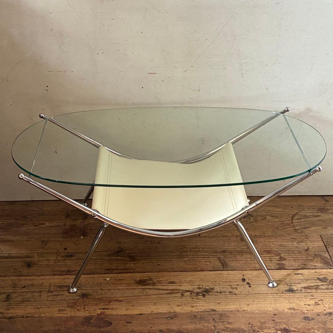 ミッドセンチュリー ガラスセンターテーブル