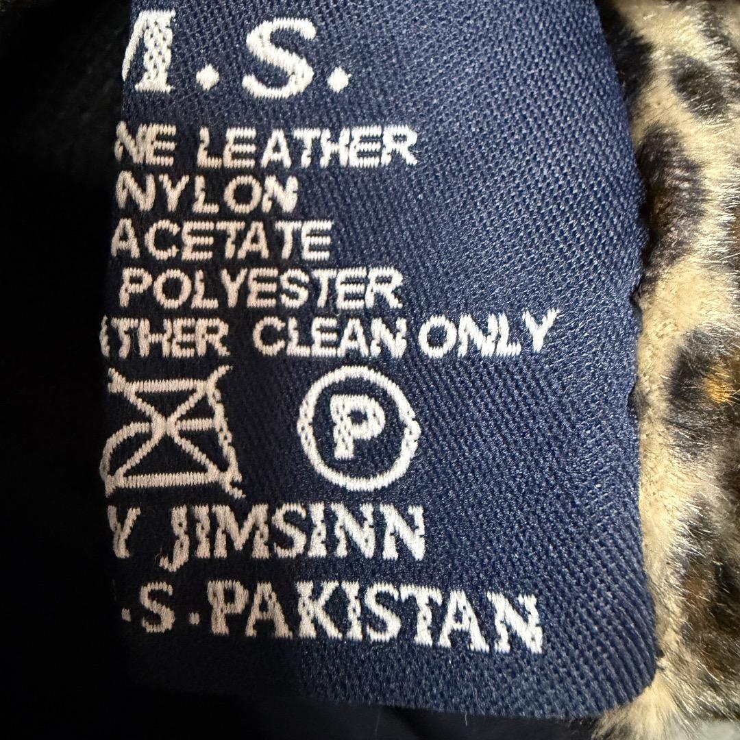 【本革】J.I.M.S レザージャケット ヒョウ柄ライニング シングルライダース