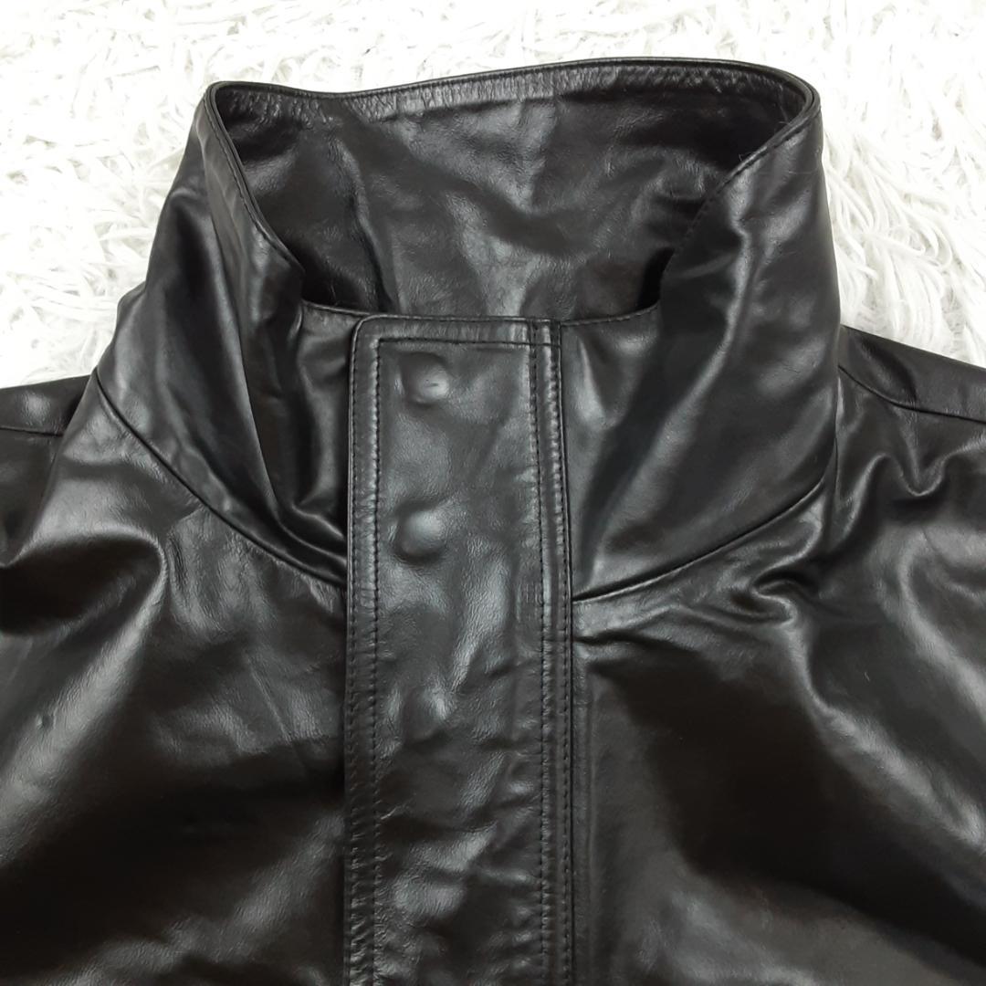 美品◎ZEGNA ゼニア ホースハイドレザーコート ロングコート 黒 馬革