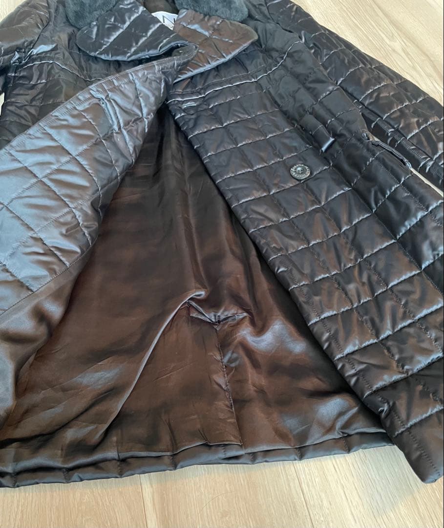 DOLCE&GABBANA D&G中綿ダブルブレストロングコート黒ナイロンダウン
