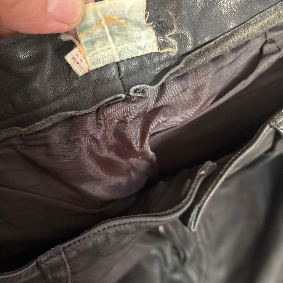 90s フランス製 仏製 agnes b アニエスベー レザーパンツ サイズ44