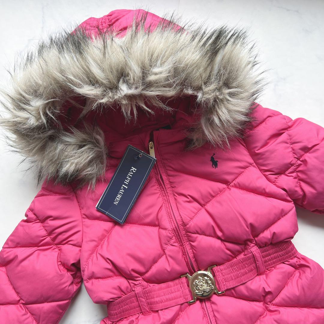 【新品】ラルフローレン ダウン ジャンプスーツ 24M 90㎝　アウター　ピンク