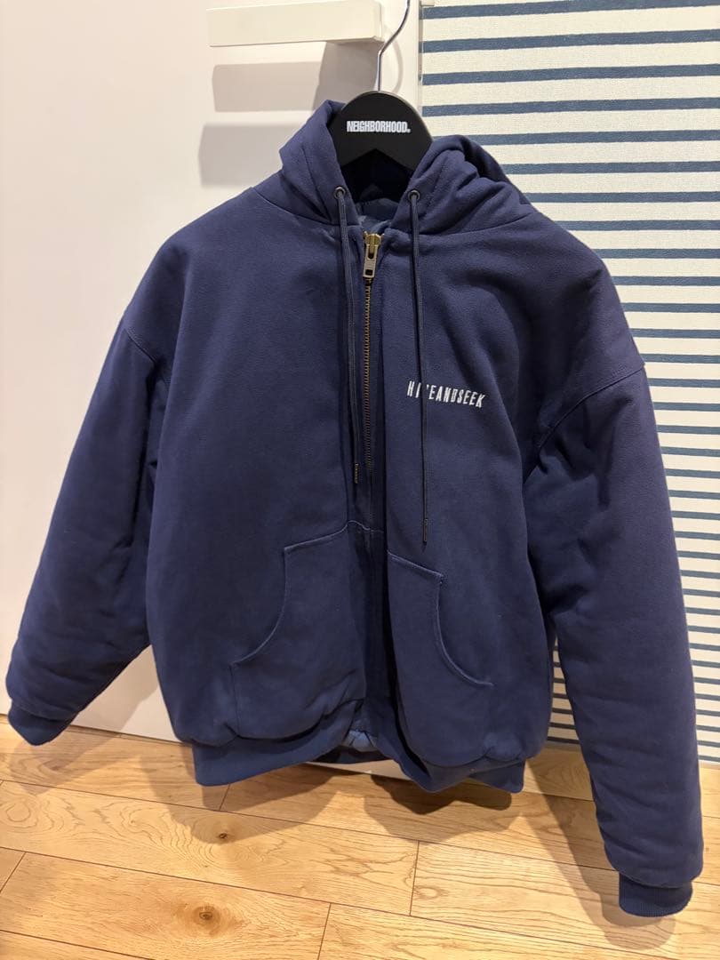 HIDE AND SEEK ジップパーカー L ネイビー