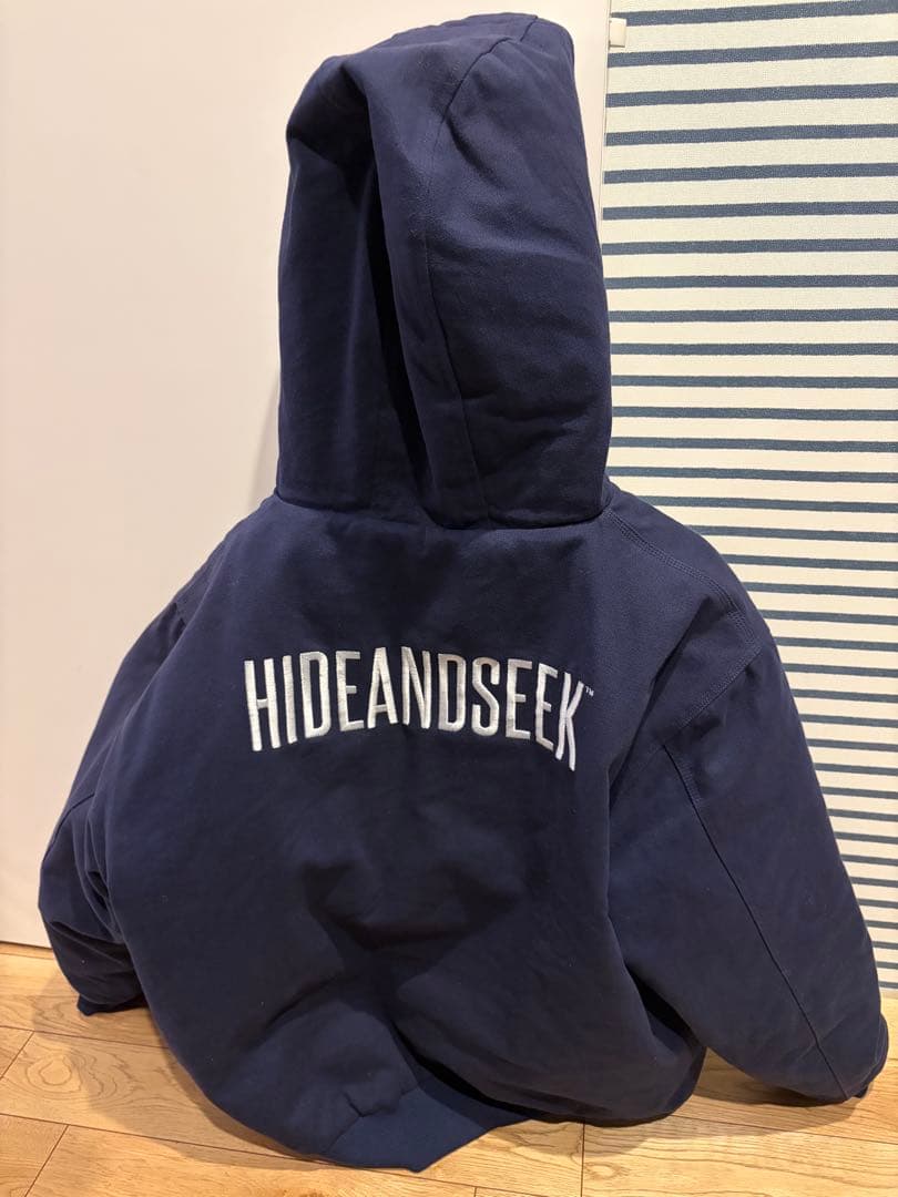 HIDE AND SEEK ジップパーカー L ネイビー