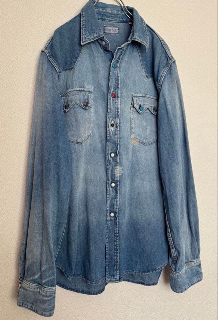 激レアBlue Blue デニムシャツ サイズ4 B'z 稲葉浩志着 XL日本製