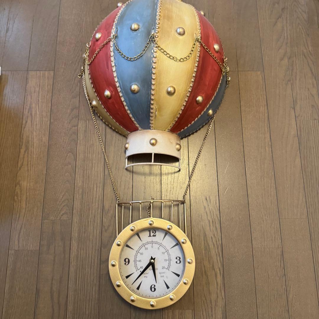 最終お値下げ中！！アンティーク 気球型壁掛け時計 ヴィンテージ風