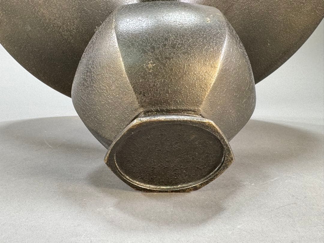 池坊　いけばな　銅鋳　銅花器　立花　生花　花瓶　華道具　直径36cm