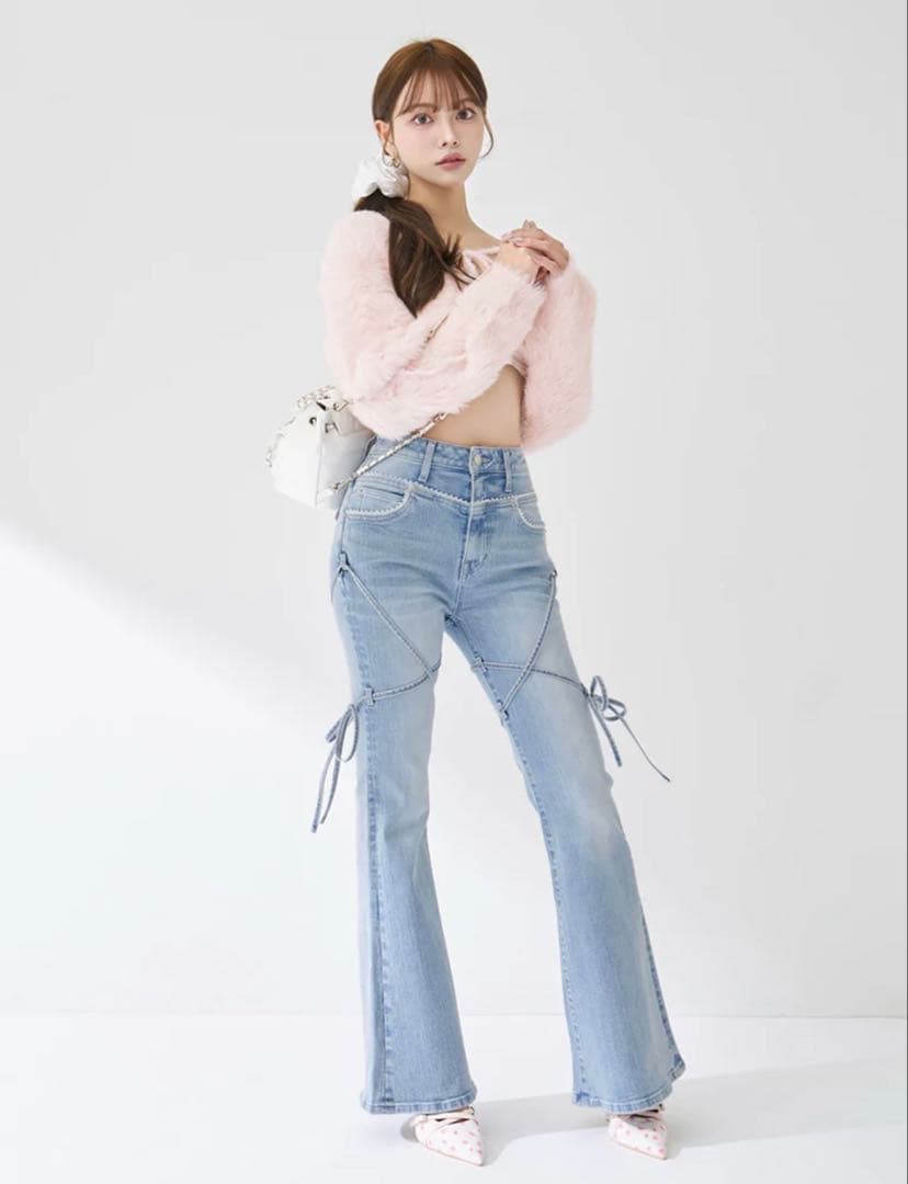 Darich ダーリッチ　ピコレースハイウエストフレアデニム　XSサイズ