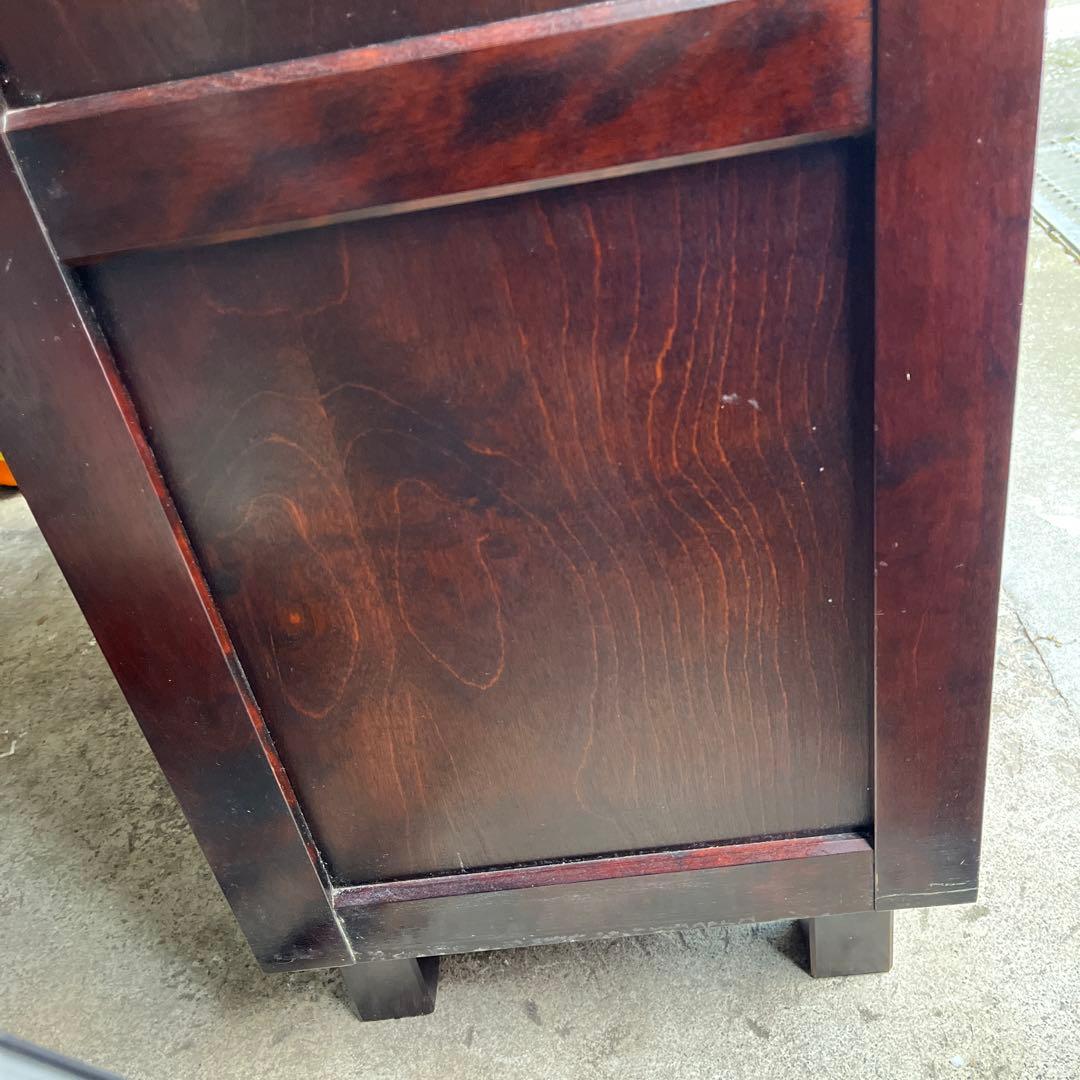 【北海道民芸家具】重厚な樺材のシューズボックス 下駄箱 靴箱 収納 レトロ