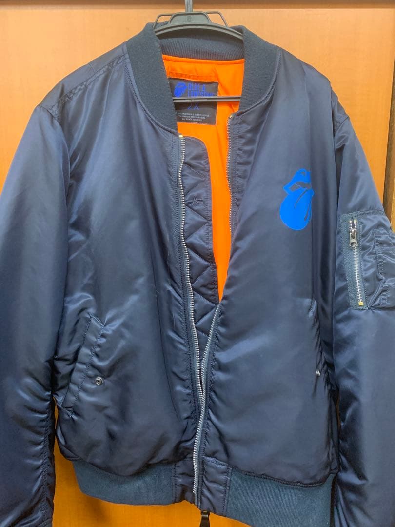 し*ら様 MA-1ジャケット LONESOME ネイビー　ローリングストーンズ