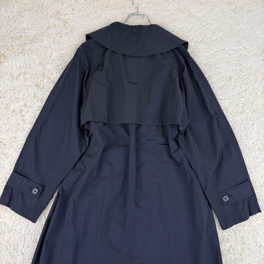 美品 2024 マカフィー コットンポリエステルウェザー トレンチコート 紺 M