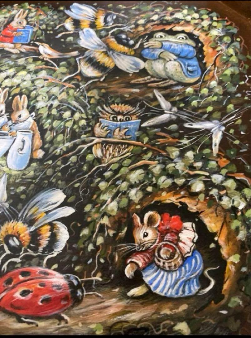 『ピーターラビット』木製飾りトレー☆ハンドペイント ガリーナ作 マトリョーシカ