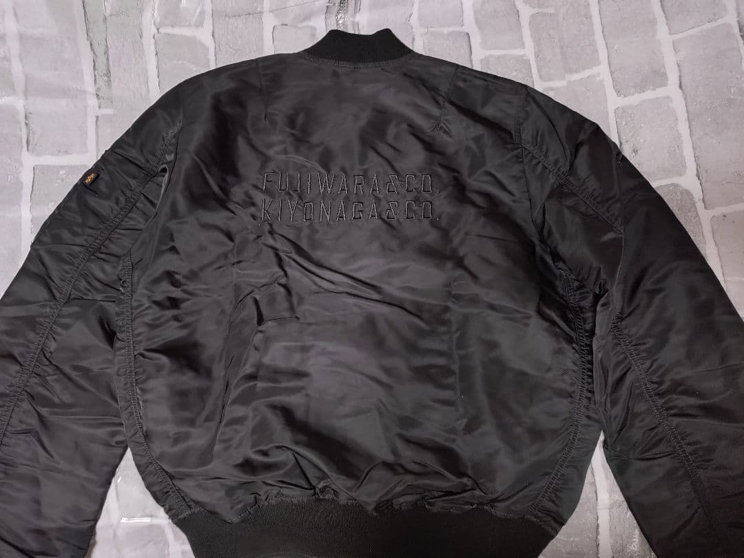 【キヨナガ＆コー】【Mサイズ】【アルファ】【MA-1】【ブラック【コラボ】春秋用