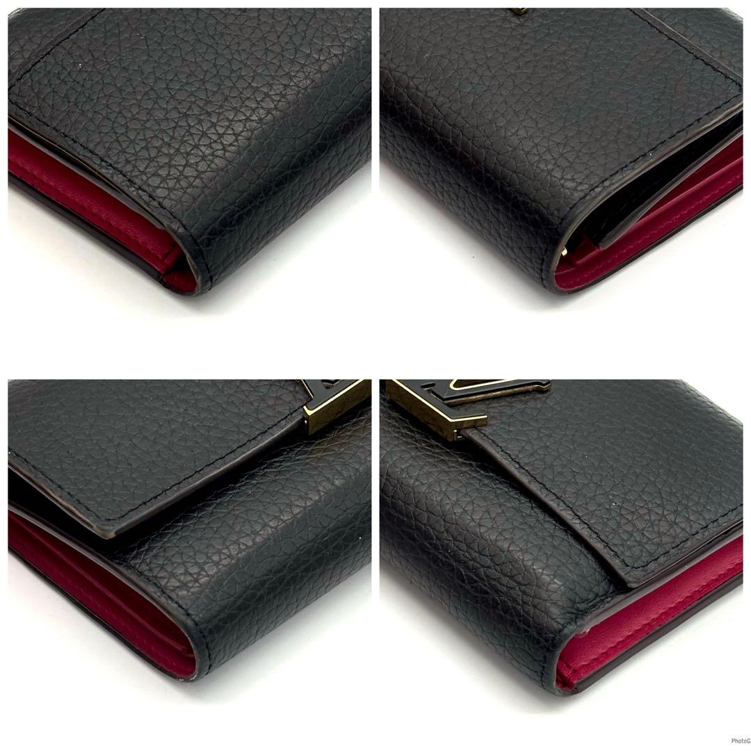 【新型IC】ルイヴィトン トリヨン カプシーヌ コンパクト 三つ折り財布 黒