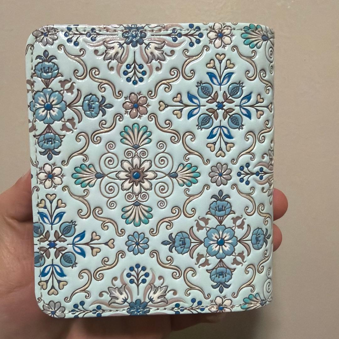 【新品未使用】浅草文庫 シルクロード 友禅染 江戸小紋 二つ折り 財布 日本製