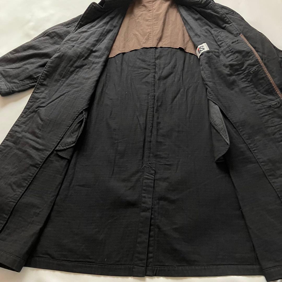 80's ISSEY MIYAKE ステンカラーコート チンスト ブラック