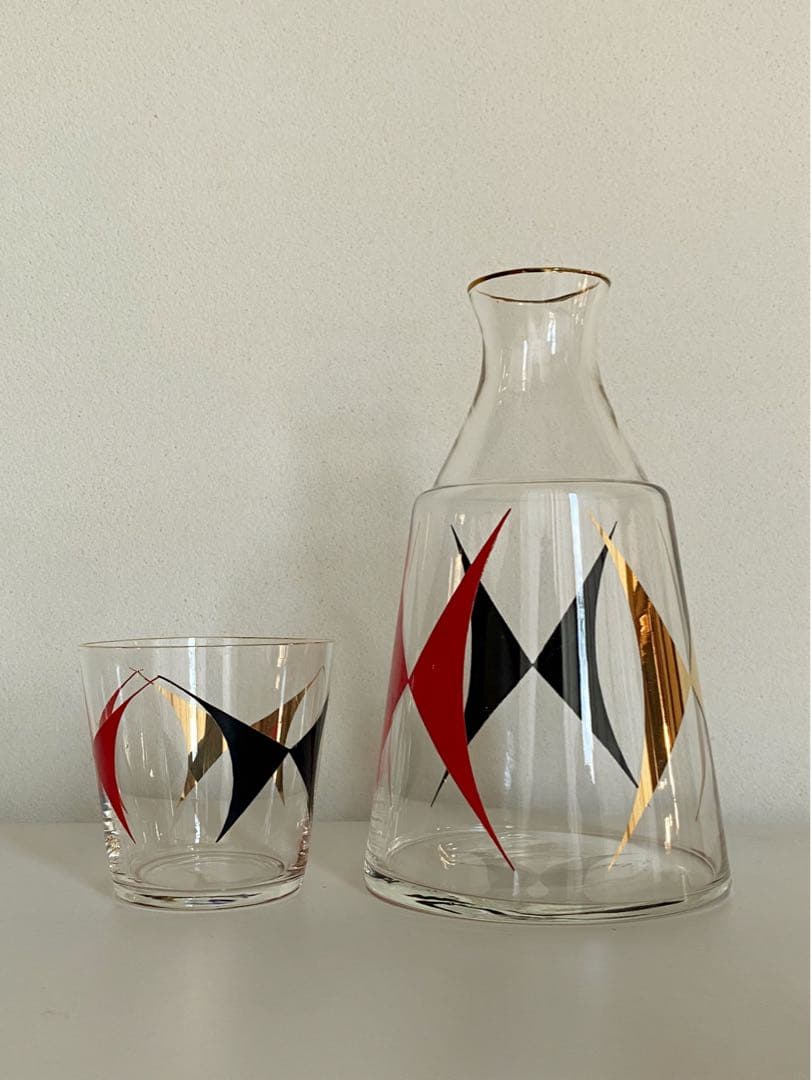 ビンテージ ミッドセンチュリー スペースエイジ グラス セット品 特殊希少 美品