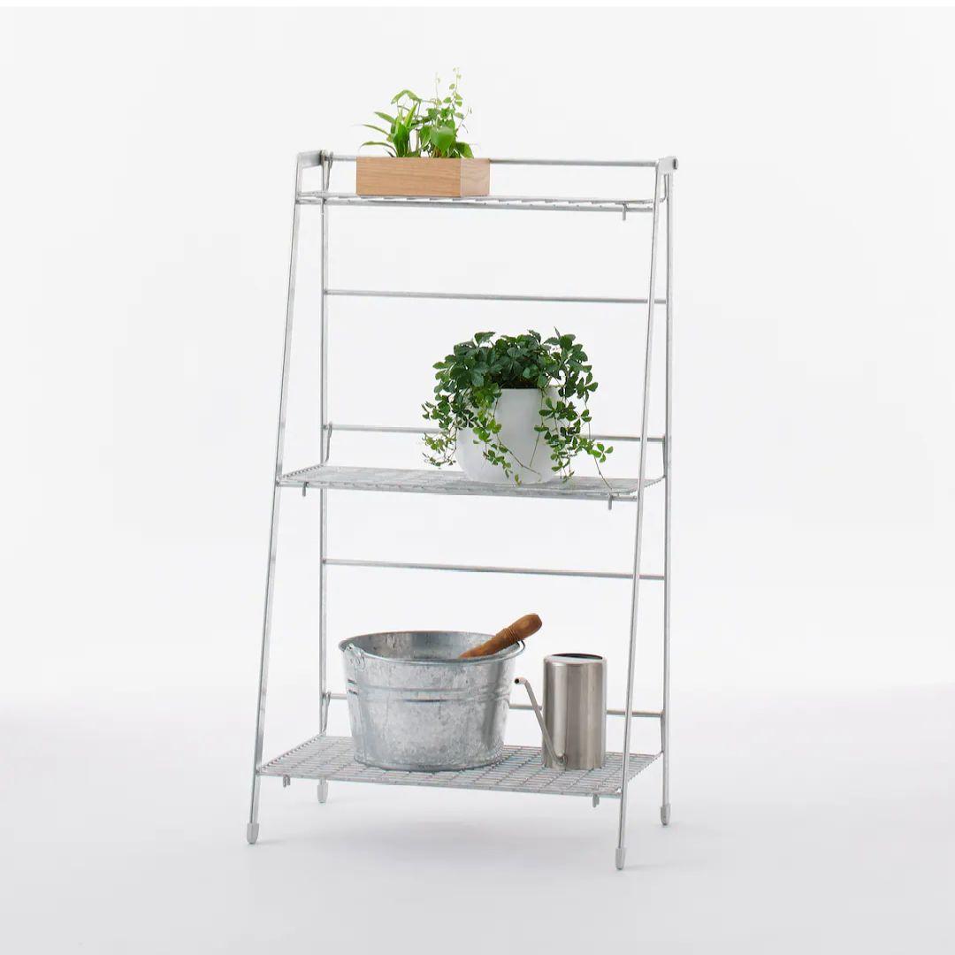 無印良品 溶融亜鉛ガーデンシェルフ・３段折りたたみ式