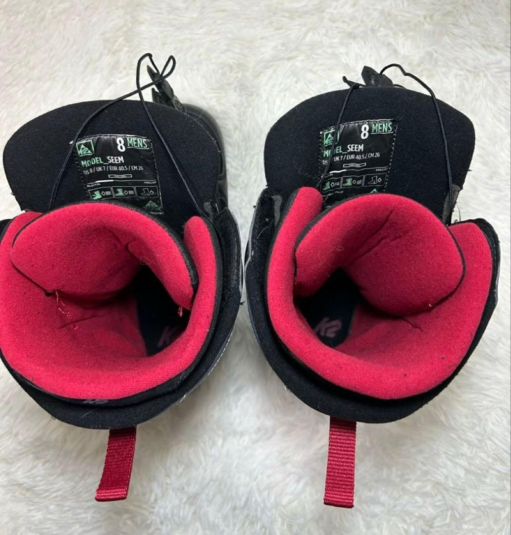 k2 MODELSEEスノーボードブーツ 26cm ブラックレッド　ボア　メンズ