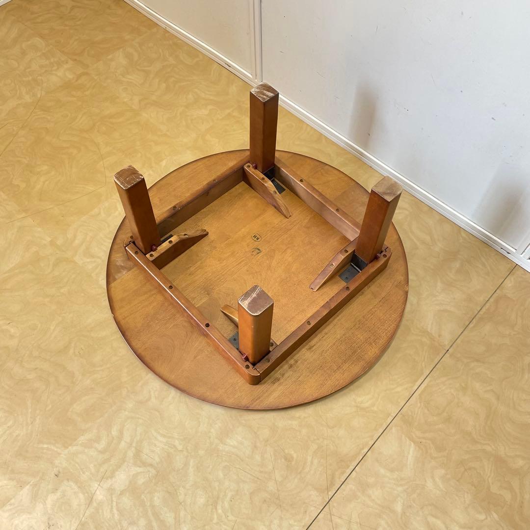 丸テーブル 折りたたみ 丸ちゃぶ台 折り畳み 座卓 木製 幅75センチ レトロ