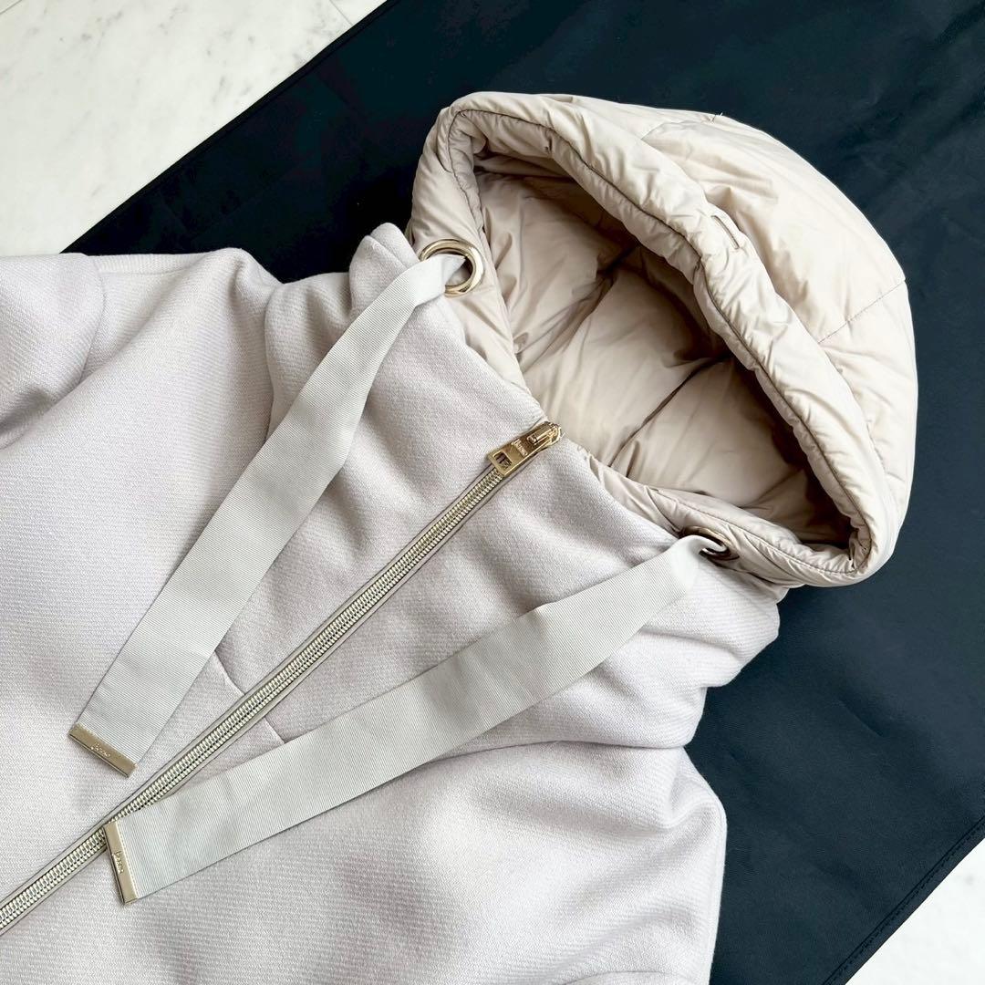 HERNO エコウール Aライン ドッキングダウンジャケット フード 40