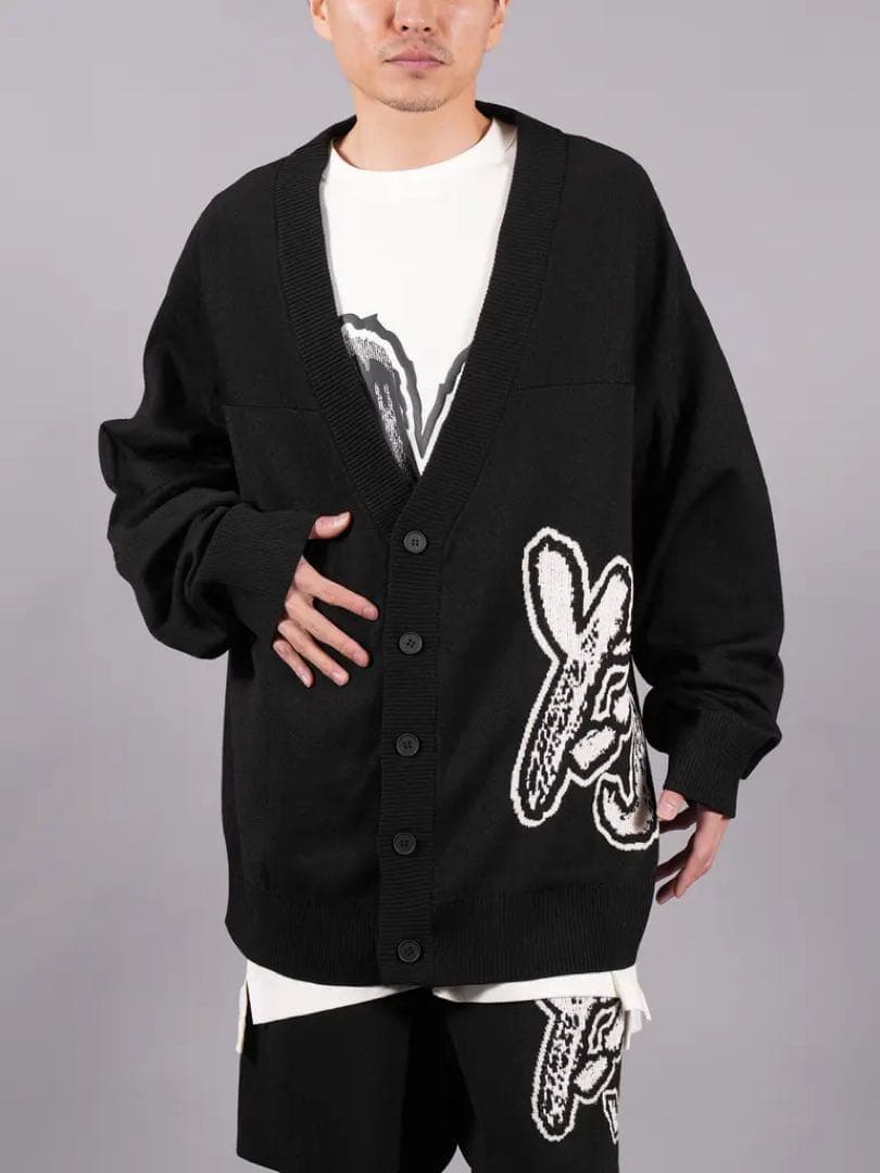 トップス Y-3 LOGO KNIT CARDIGAN