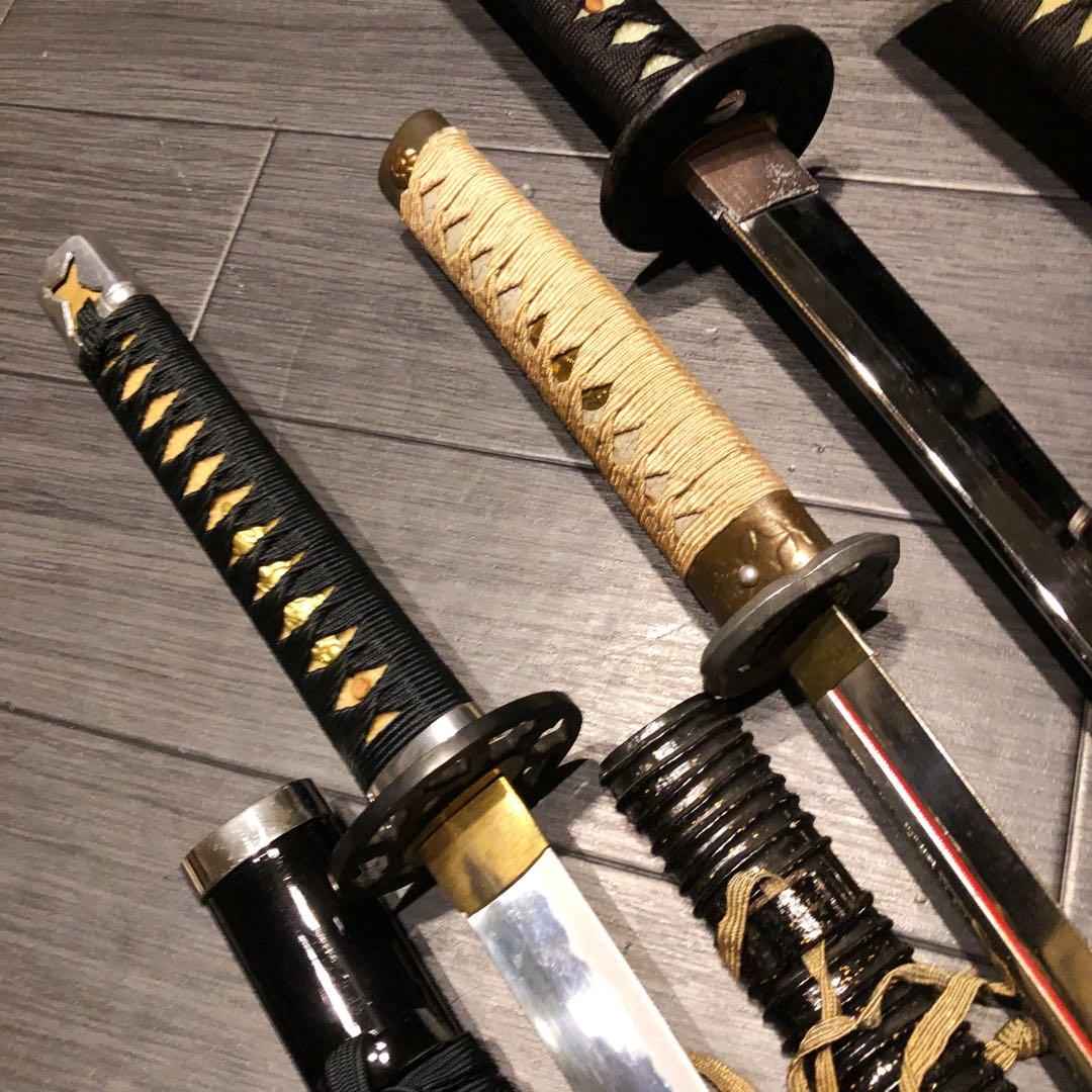 模造刀　大小7本セット　太刀　脇差　骨董品　模擬刀まとめ　鞘なし品あり　刀身