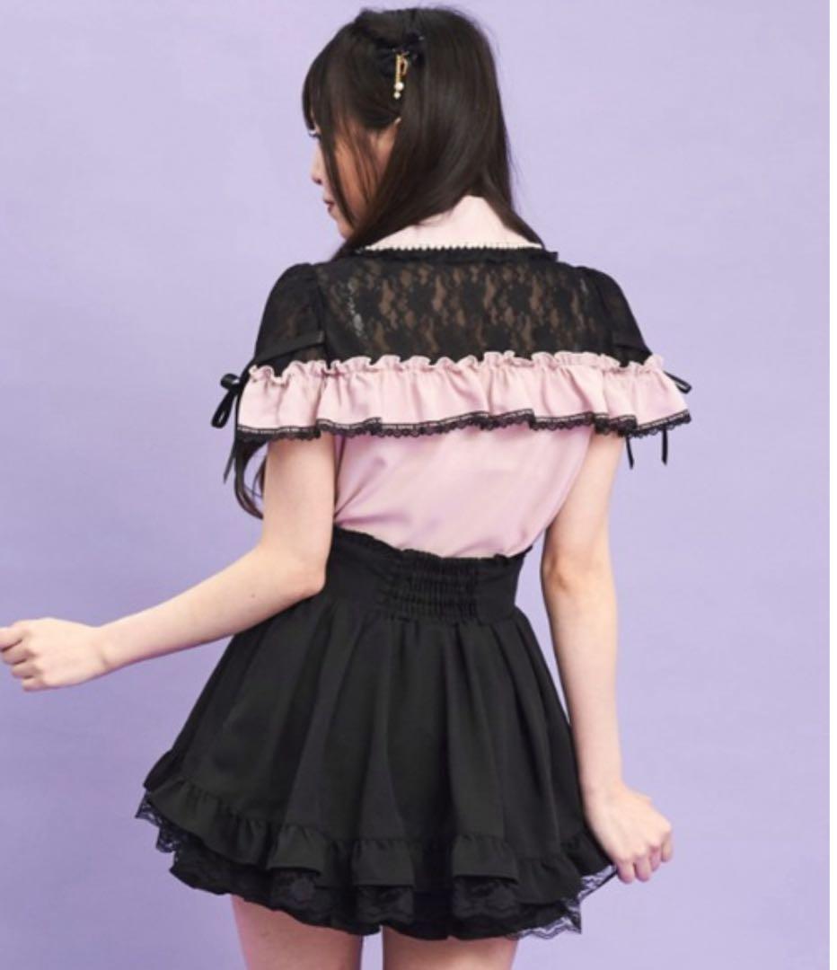 Secret Honey パール襟＆ショルダーリボンブラウス