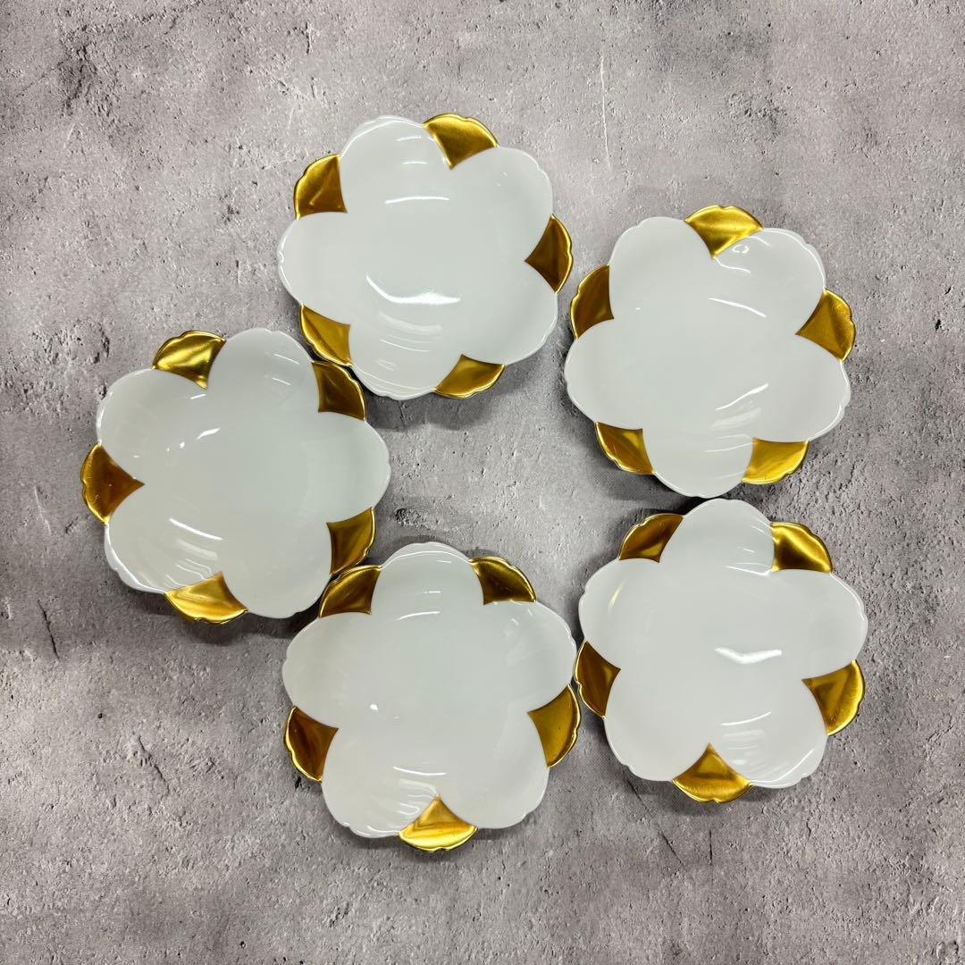 深川製磁 宮内庁御用達 桜型睦皿 5枚セット