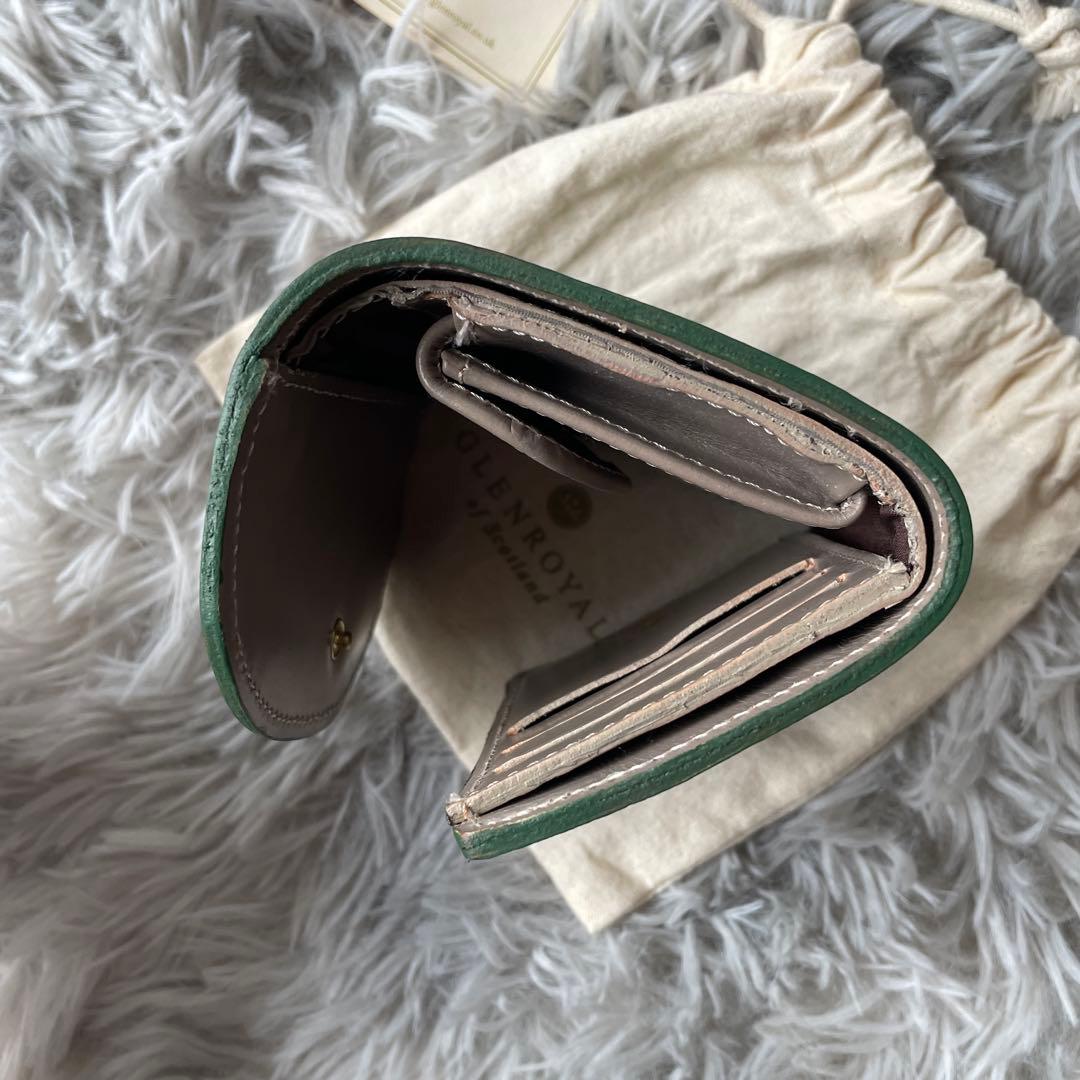 【未使用近い】グレンロイヤル 三つ折り財布 ブライドルレザー グリーン