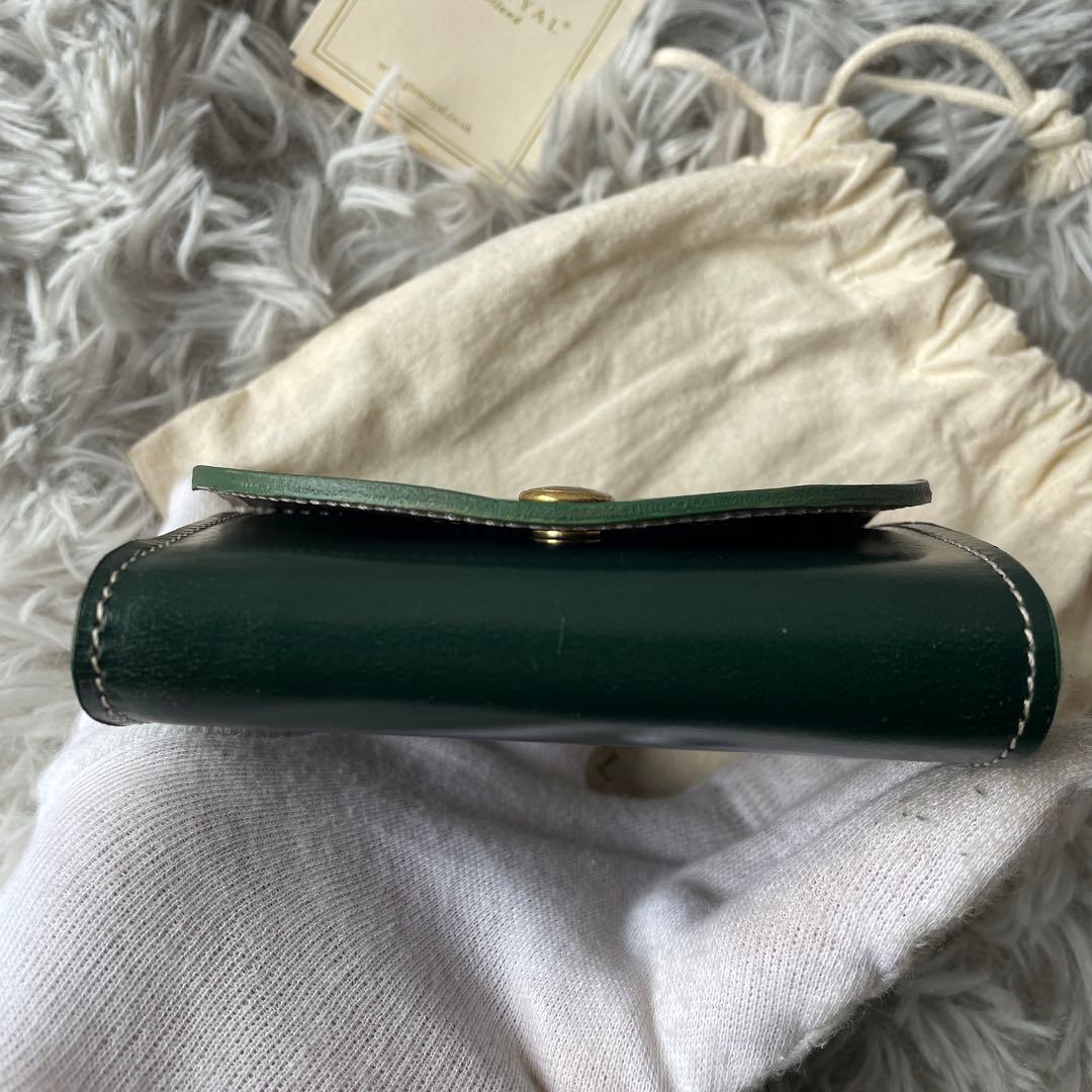 【未使用近い】グレンロイヤル 三つ折り財布 ブライドルレザー グリーン