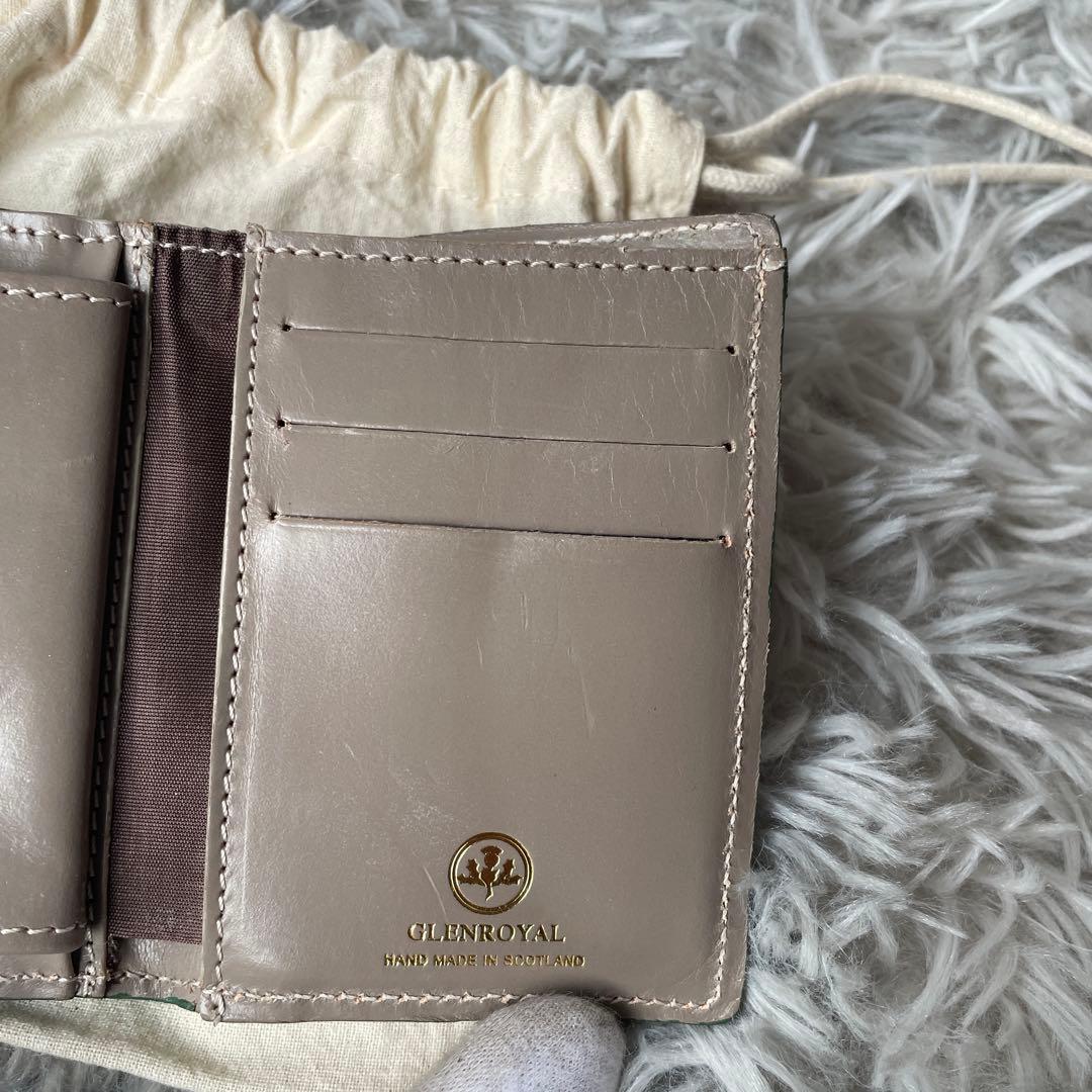 【未使用近い】グレンロイヤル 三つ折り財布 ブライドルレザー グリーン