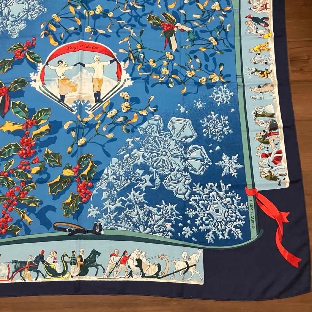 希少❣️HERMES 【Neige d'Antan】去年の雪　カレジェアン140