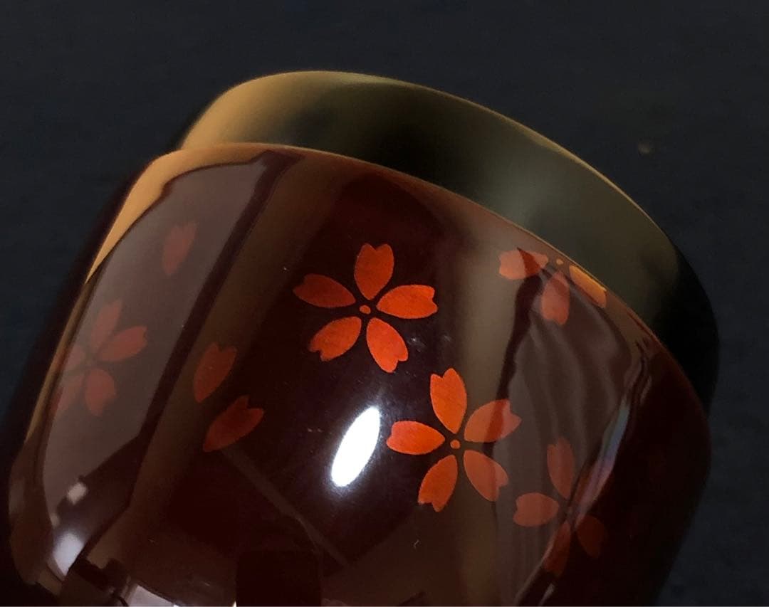 《R》茶道具 夜桜蒔絵 中棗 中村湖彩 共箱 元箱　260116き4