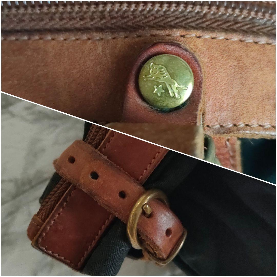 IL BISONTE　キャンバスレザー 3WAY キャンディバッグ　イタリア製