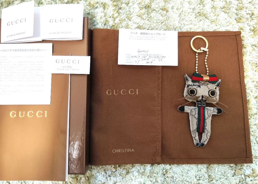 【未使用・希少】GUCCI グッチョリクリスティーナ ネコキーホルダー付属品あ