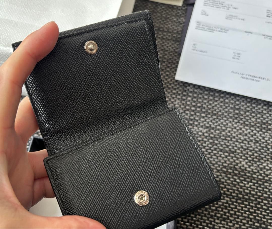 PRADA 2MH042 サフィアーノトライアングル コンパクトウォレット